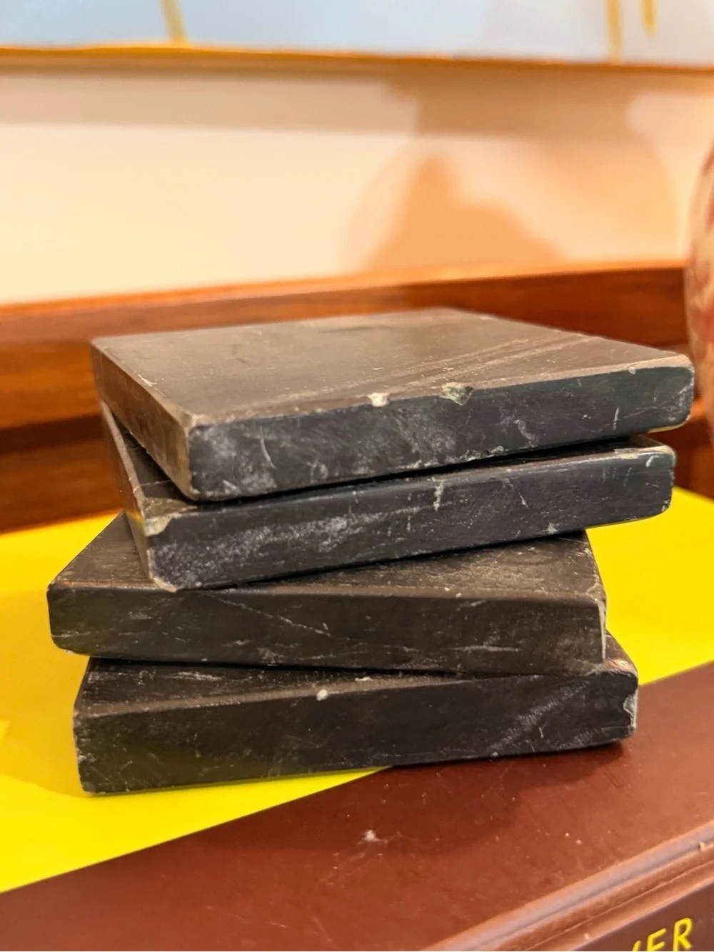 Black Marble Coffee Table Coasters – Classic Stack